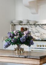 Close-up of bloom cluster detail on this Purple Faux Lilac Arrangement - 18 inch
