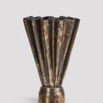 Handmade Iron Metal Vase in Antique Brown - 12.75 inch Tall