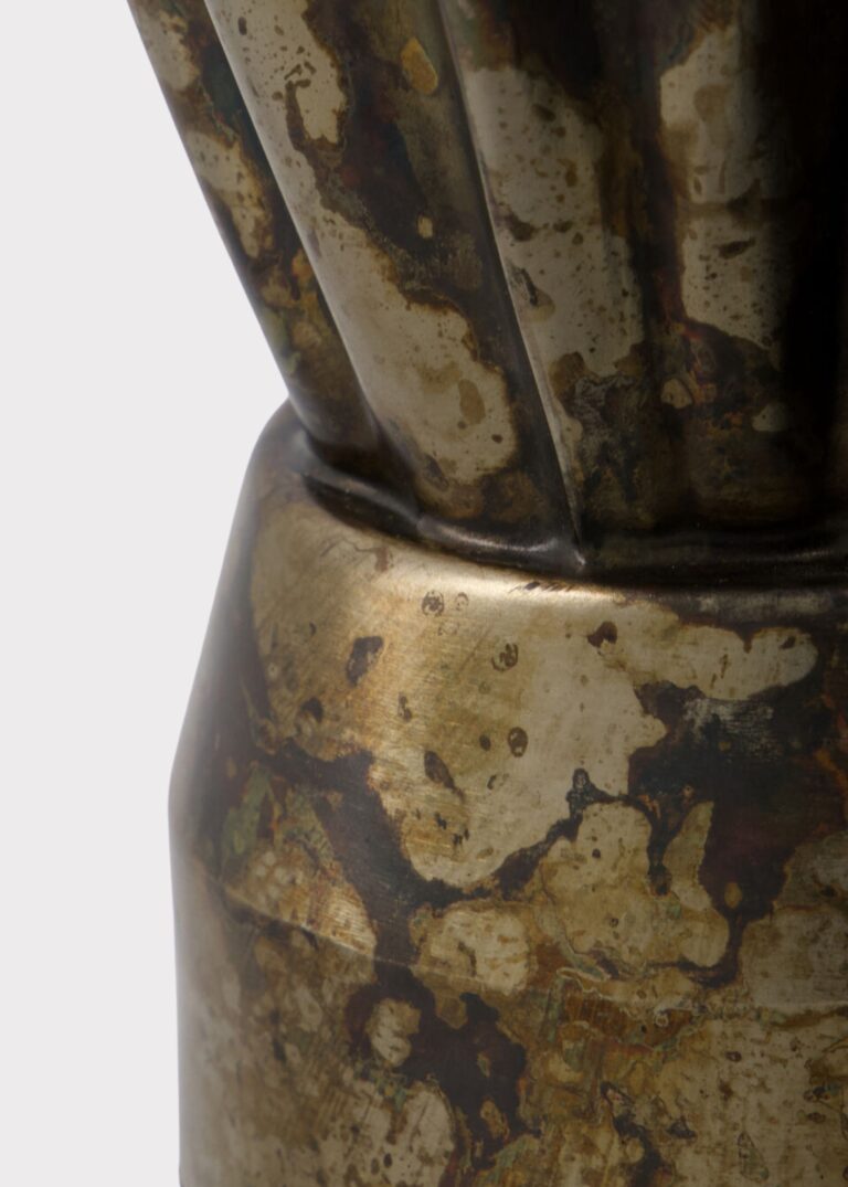 Close-up of vase silhouette detail on this Handmade Iron Metal Vase Iron Metal Vase
