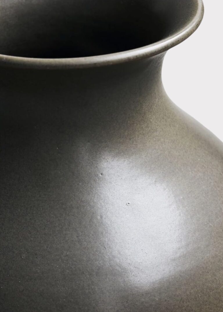 Close-up of vase silhouette detail on this Handmade Bulbous Ceramic Vase Bulbous Ceramic Vase