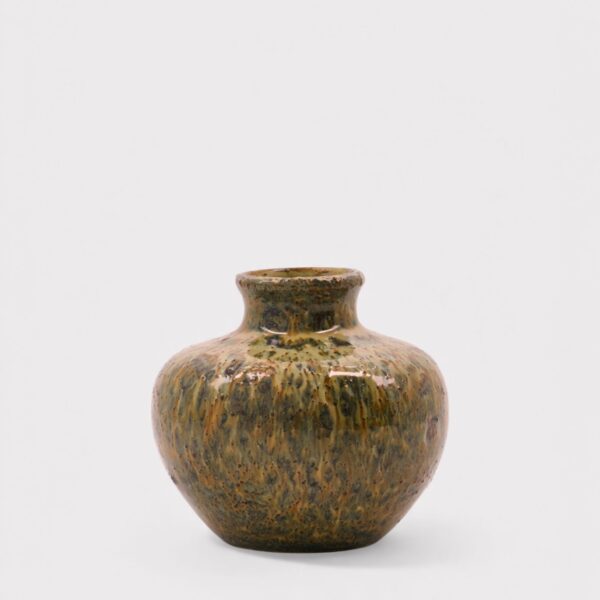 Handmade Ceramic Bud Vase in Warm Brown Glaze - 3.25 inch Tall
