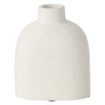 Close-up of vase silhouette detail on this Modern Karis Ceramic Black Round Bud Vase
