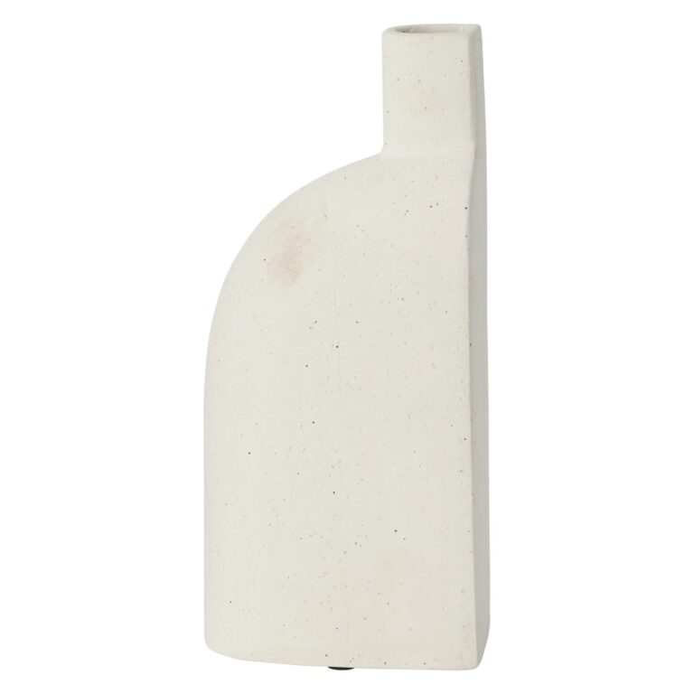 Close-up of vase silhouette detail on this Modern Karis Ceramic Black Half Bud Vase Bookend