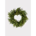 24" Real Touch Boxwood & Pine Wreath