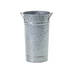 Large Galvanized Metal Parisian Style Flower Cooler Bucket, artificial plant
