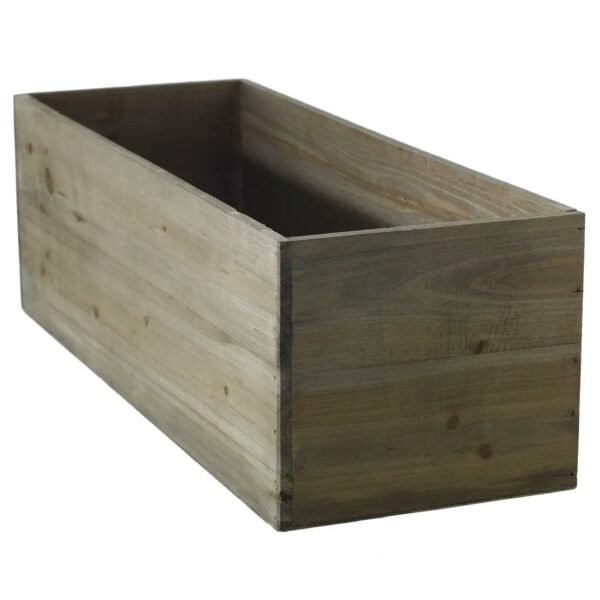 Natural Wood Woodland Rectangle Window Box Planter - 3 Sizes