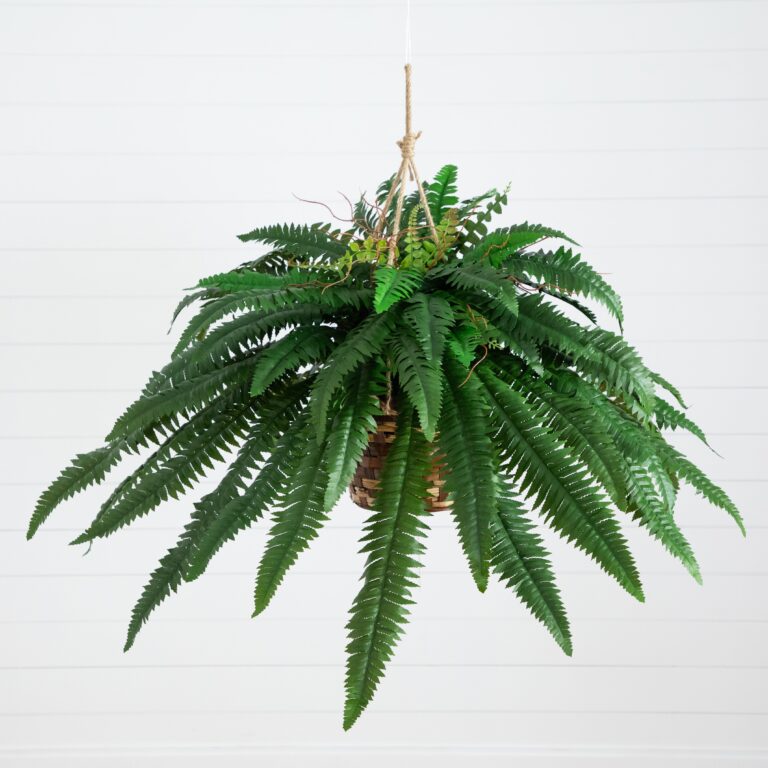 22 inch Artificial Large Boston Fern Hanging Basket