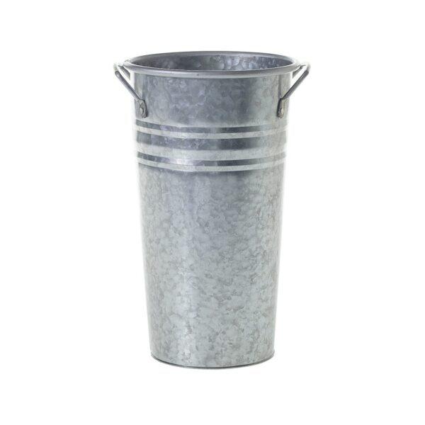 Extra Large Galvanized Metal Parisian Style Flower Cooler Bucket - Default Title, artificial plant