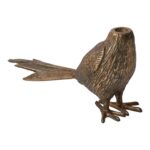 Antiqued Gold Headless Halloween Gothic Pheasant Bird Candle Holder Decor Object - Default Title