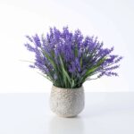 Herbs de Provence - French Lavender, Mint, and Rosemary Faux Plant Arrangement in Concrete Pot