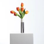 Detail view of glass texture detail from the Real Touch Faux Tulip Arrangement Large Tori