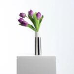 The Real Touch Faux Tulip Arrangement Large Tori Vase shown in full, highlighting vase silhouette