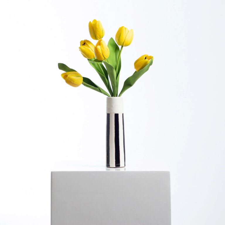 Real Touch Faux Tulip Arrangement in Large Tori Vase - Available in 8 Colors