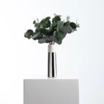Close-up of vase silhouette detail on this Real Touch Seeded Silver Dollar Ceramic Tori Vase
