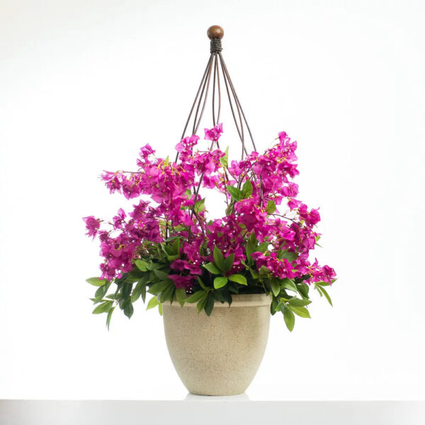 Lifelike Bougainvillea Vines on Tall Iron Trellis Outdoor Artificial Porch Entrance Urn Filler