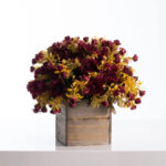 Close-up of branch layering on this Mini Mum Fall Farm House Window Box Planter