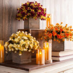 Mini Mum Fall Farm House Floral Arrangement Centerpiece Window Box Planter - Available in