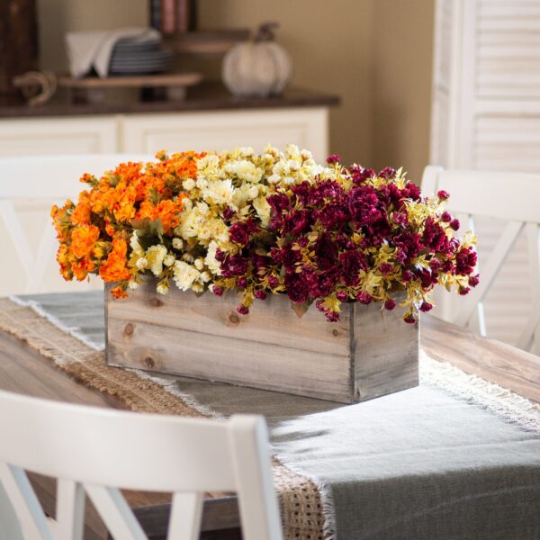 Autumnal Mini Mum Fall Farmhouse Faux Floral Arrangement Centerpiece Window Box Planter - Default Title