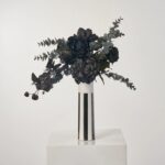 Black Beetle - Orchid, Peony and Rose in Black Halloween Floral Arrangement Decor - Black