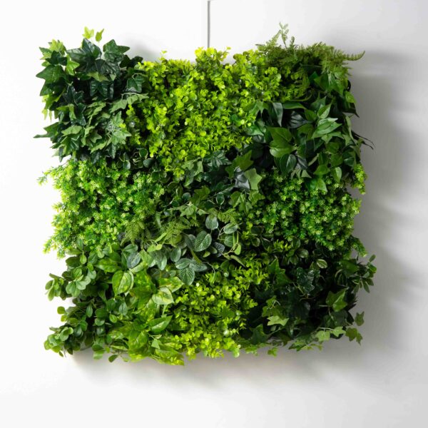 Large Lush Mixed Greens Botanical Garden Square Faux Living potted artificial plant