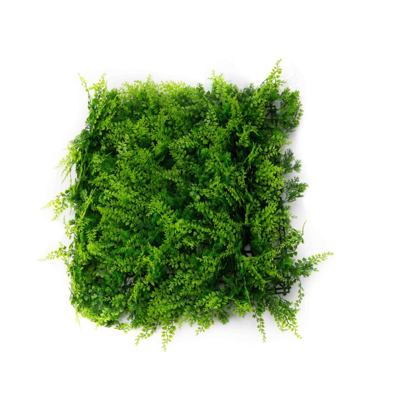 Faux Mediterranean Fern Greenery Square Wall Panel Everyday Arrangement - Green