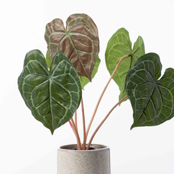 Close-up of leaf foliage texture on this Faux Anthurium Leaves Artificial Plant Leaves Artificial Plant