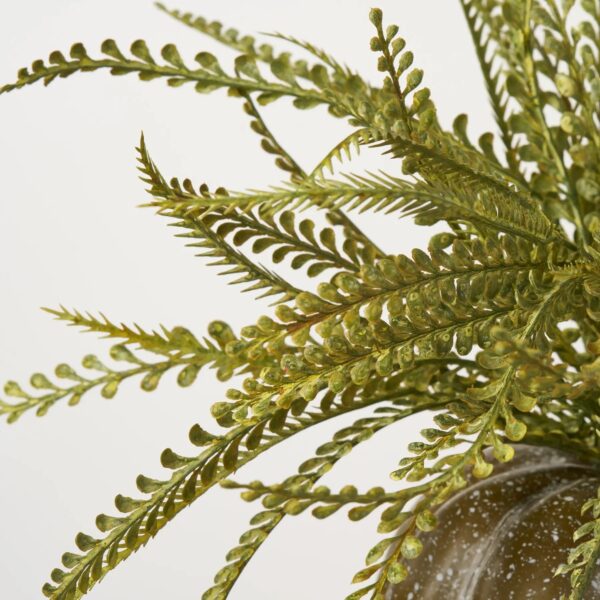 Close-up of bloom cluster detail on this Wild Wheat Grass Pumpkin Centerpiece Fall Decor Arrangement