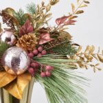 Close-up of bloom cluster detail on this Very Merry Mauve Christmas Ornament Ornament Holiday Arrangement