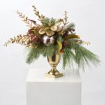 Alternate angle of the Very Merry Mauve Christmas Ornament Ornament Holiday Arrangement showing full arrangement