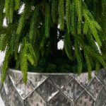 Close-up of leaf foliage texture on this Real Touch Norfolk Tree Faux Large Centerpiece Arrangement