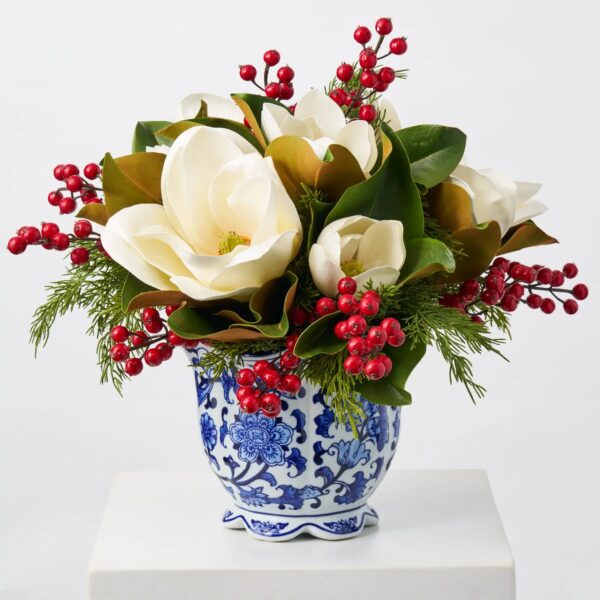 Close-up of vase silhouette detail on this Holiday Chic - Real Touch Jardiance Bowl Vase