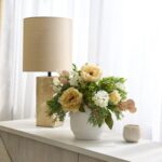 Detail view of stem and foliage layering from the Beautifully Beige - Beige Peony, Spring