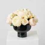 Modern Elegance - Real Touch Cream Peony, Blush English Vase Everyday Arrangement