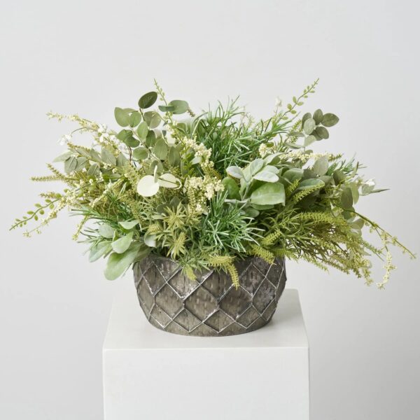 Fields of Green - Mixed Sage, Soft Green Astilbe, Greenery Centerpiece Arrangement - Green