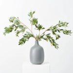 Lifelike Amalfi Olive Branches in Ceramic Grey Matte Vase Everyday Centerpiece Arrangement