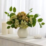 Detail view of glass texture detail from the Classic Green Neutral Mix Hydrangea Everyday Centerpiece