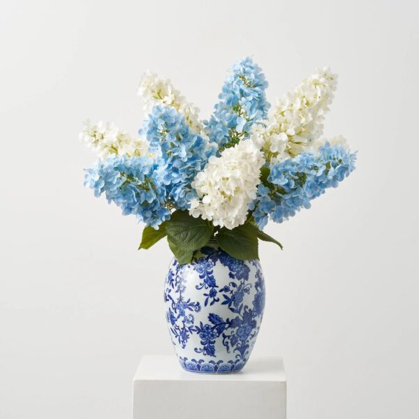 Hampton's Breeze - Real Touch White and Light Blue Large Centerpiece Arrangement - Blue and