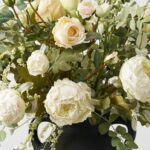 Close-up of vase silhouette detail on this Chateau Blooms - Dried Look Everyday Centerpiece Arrangement