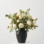 Chateau Blooms - Dried Look Cream Peony and Beige Everyday Centerpiece Arrangement - Cream