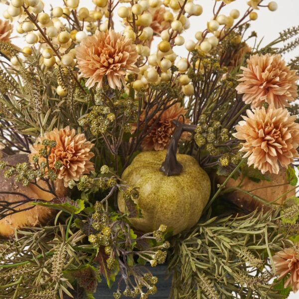 Close-up of bloom cluster detail on this Rustic Meadow - Toadstool Mushroom, Urn Filler Arrangement