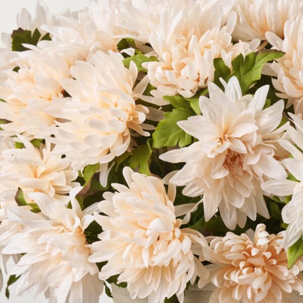 Close-up of bloom cluster detail on this Extra Large Mixed Sweet Cream Outdoor Fall Urn
