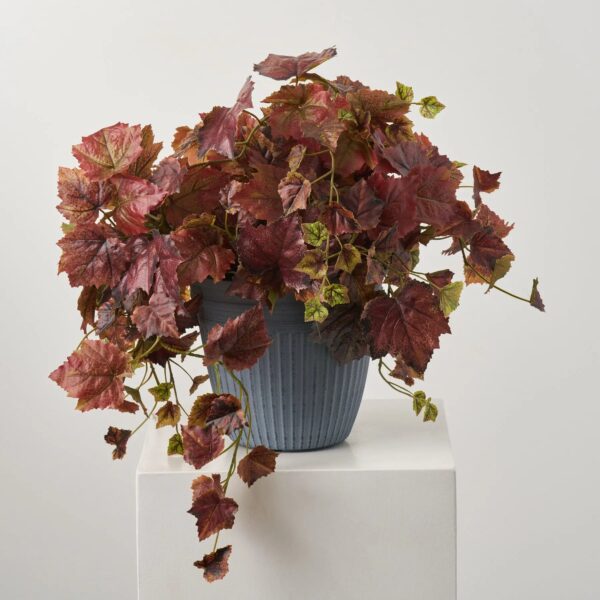 Autumn Grapevine Foliage Burgundy Beetroot Leaf Potted Outdoor Fall Urn Filler - Burgundy