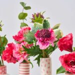 Close-up of vase silhouette detail on this A Little XOXO - Fuchsia Budvase Spring Arrangement