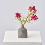 Close-up of vase silhouette detail on this Mini Protea Bloom Branch Spring Summer Arrangement