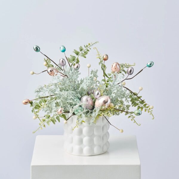 Mixed Metallic Pink, Blue and Purple Foil Look Egg White Bubble Vase