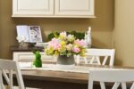 Detail view of stem and foliage layering from the Spring is Here - Pink Centerpiece