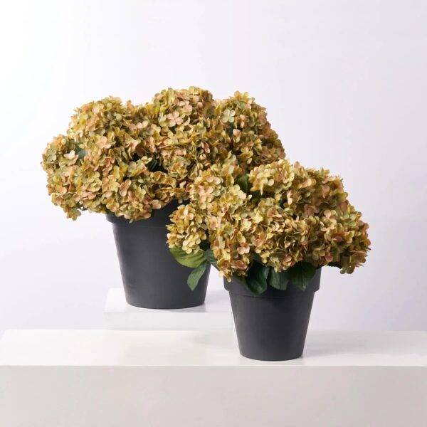 Sage Green Faux Hydrangea Bush Outdoor Summer Fall Arrangement Urn Filler - Available in 2
