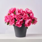 The Faux Beauty Pink Peony Bush Spring Summer Arrangement shown in full, highlighting bloom cluster