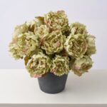 Alternate angle of the Faux Pistachio Green Peony Bush Spring Summer Arrangement showing full arrangement