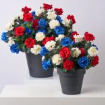 Red, White and Blue Faux Carnation Spring Summer Americana Urn Filler Arrangement - Available in